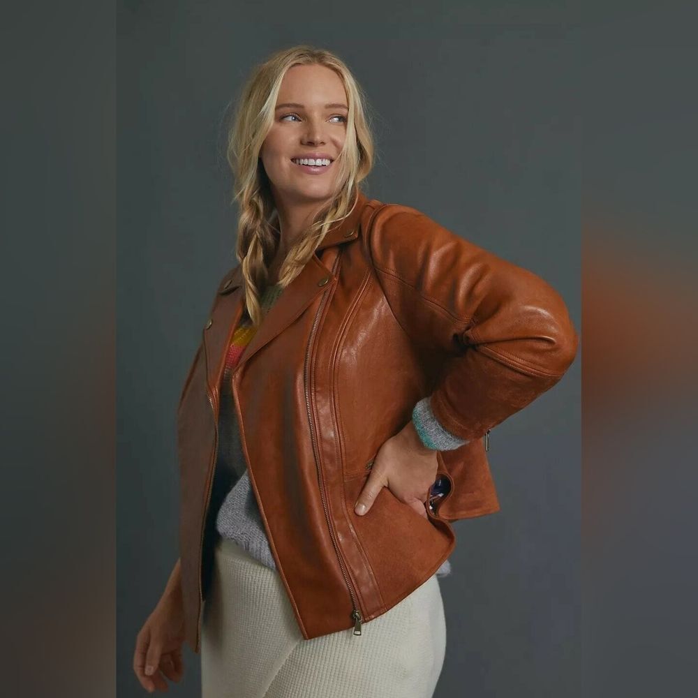 by Anthropologie Robyn Faux Moto Jacket Size M